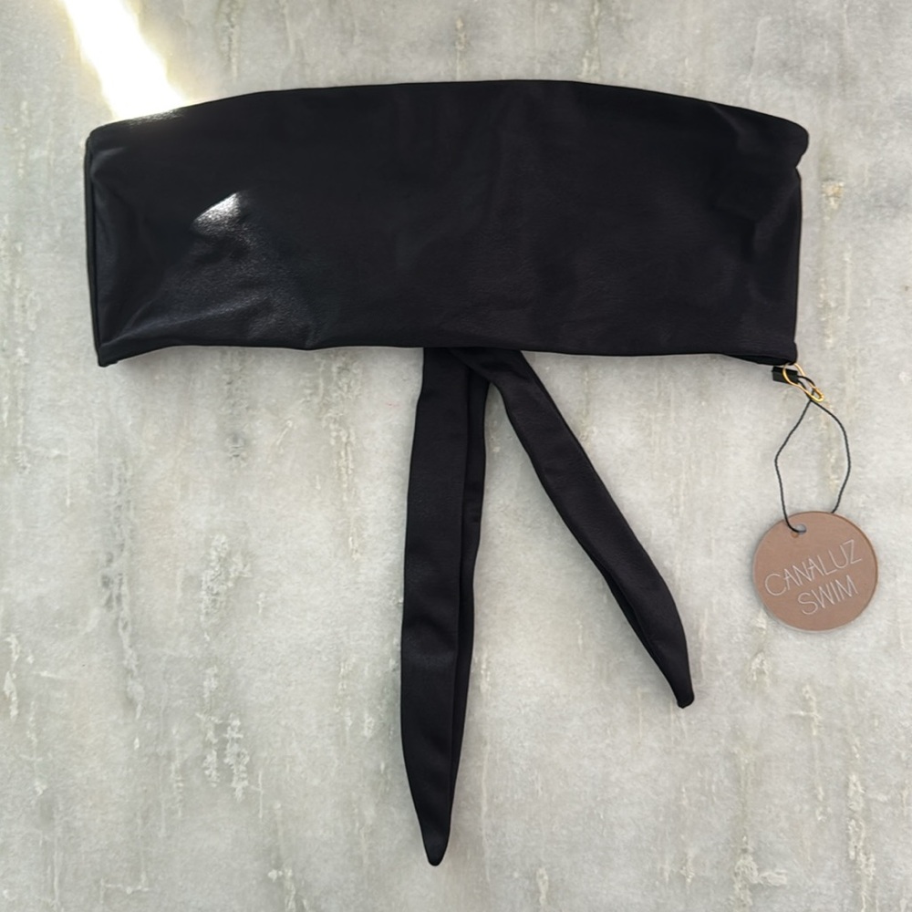CANALUZ SWIM Saona Bandeau Top in Black